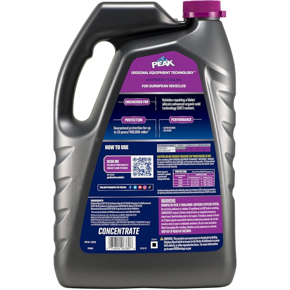 Охолоджуюча рідина PEAK AF OET EUROPEAN VIOLET EXP FS 6/1/3,785 л