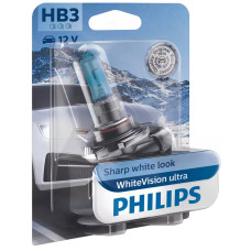 Автолампа Philips НB3 9005WVUB1 12V WhiteVision ultra +60% (3800K) B1 (блістер) (шт.)