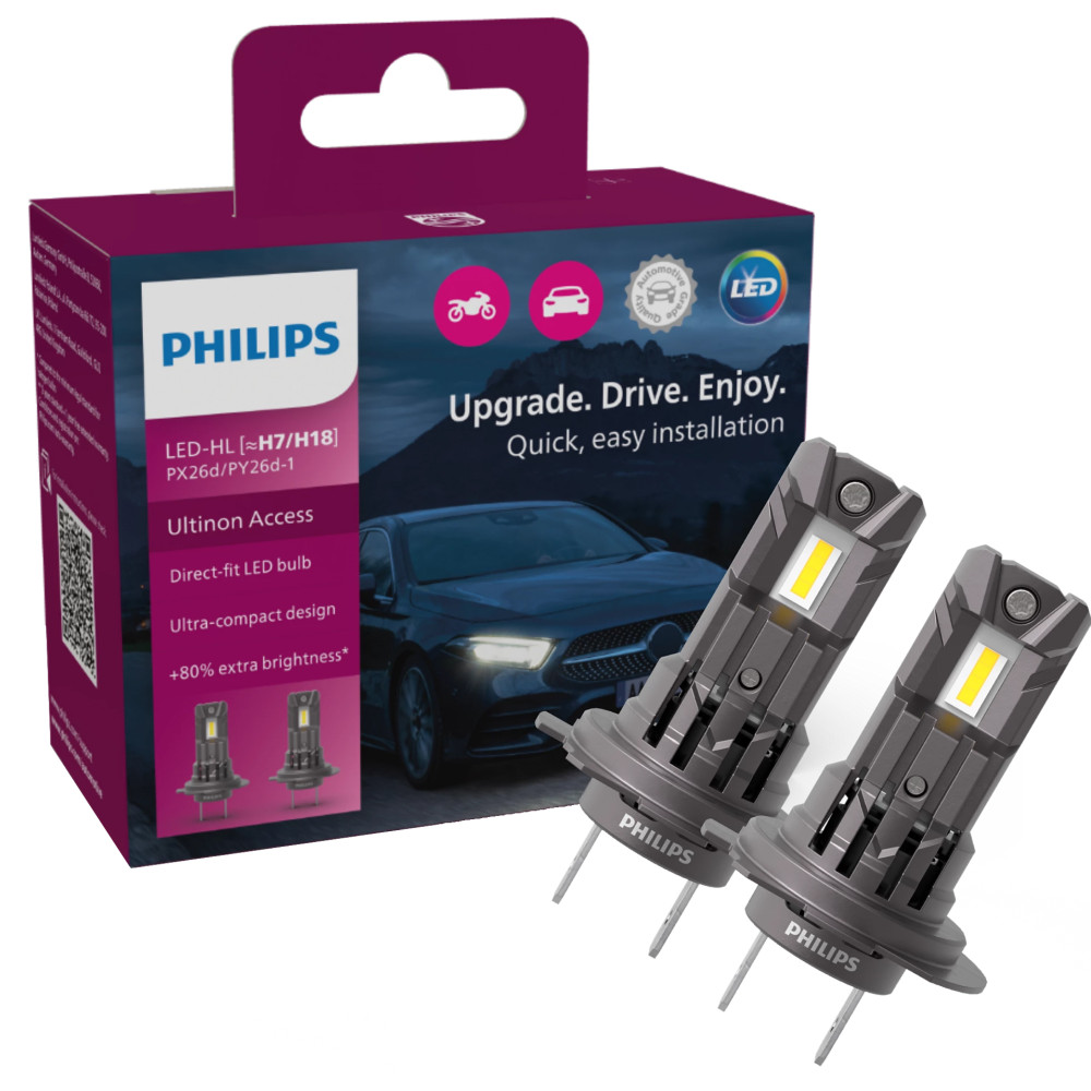 Комплект автоламп Philips LED H7/H18 11972 Ultinon Access 2500 12V 16W CX (шт.) Комплект автоламп Philips LED H7/H18 11972 Ultinon Access 2500 12V 16W CX (шт.)