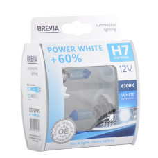 Галогенная лампа Brevia H7 Power White +60% 12 В 55 Вт 4300 К 2 шт 12070PWS