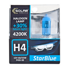 Галогеновая лампа Solar H4 12V 60/55W P43t-38 StarBlue 4200K (1244S2)