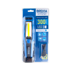 Фонарь для СТО для охоты для рыбалки светодиодный Brevia 3W COB+1W LED 300lm 2000mAh (11320)