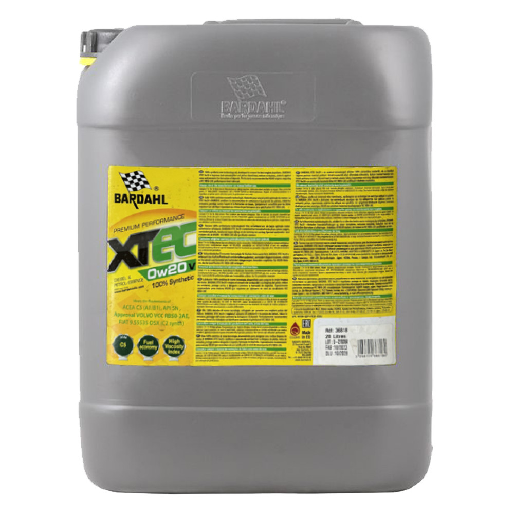 BARDAHL XTEC 0W20 V 20л. C5, SN, VCC RBS0-2AE, FIAT 9.55535-DSX 36818 36818