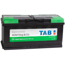 Автомобильный аккумулятор TAB AGM Stop & Go 213105 105Ah 950A R+ TAB 213105