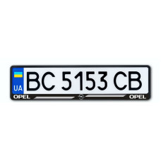 Рамка номера CarLife для Opel черный пластик (NH164)