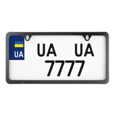 Рамка для номерного знака нержавеющая сталь черный мат USA TYPE Car Life (NH480)