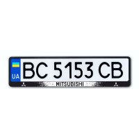 Рамка номера CarLife для Mitsubishi черный пластик (NH153)