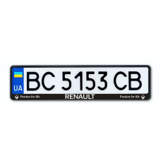 Рамка номера CarLife для Renault черный пластик (NH184)