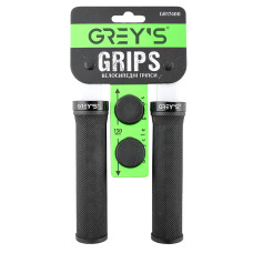 Грипсы ручки на руль для велосипеда Greys черного цвета с резиновым покрытием 2 шт 130 мм с односторонним замком для фиксации (GR17400)
