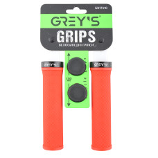 Грипсы ручки на руль для велосипеда Greys с резиновым покрытием черно красного цвета 2 шт 130 мм с односторонним замком для фиксации (GR17410)